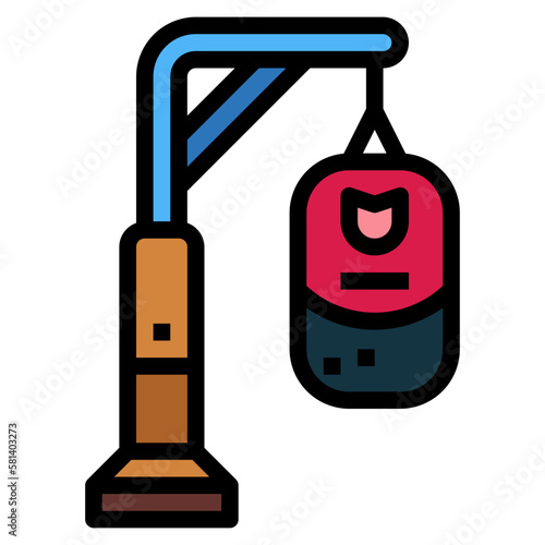 punching bag filled outline icon style