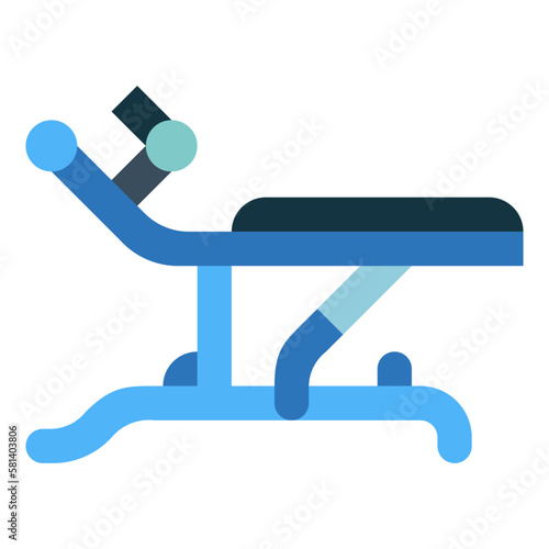crunch bench flat icon style