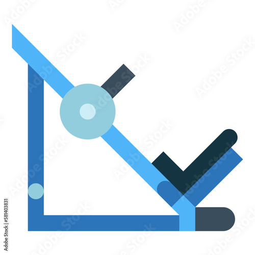 leg press machine flat icon style