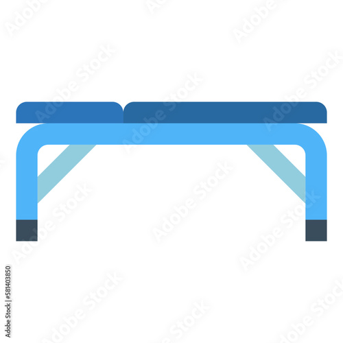 workout bench flat icon style