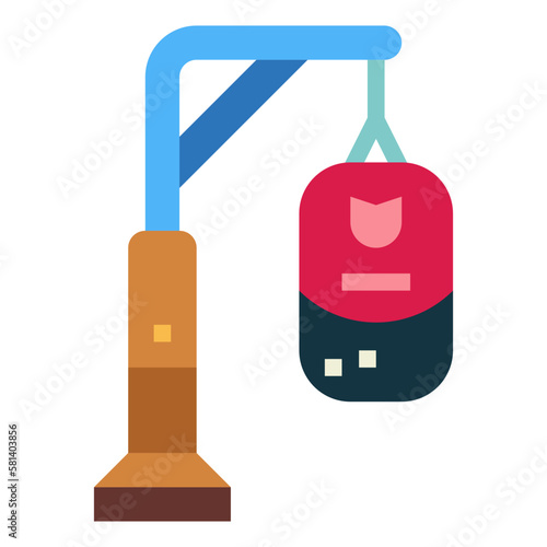punching bag flat icon style