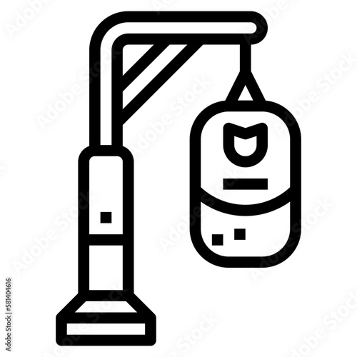 punching bag line icon style