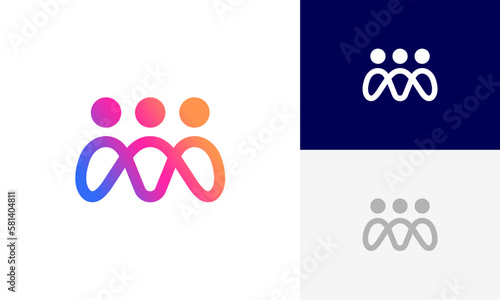 community logo, social community logo, global community logo, human family logo icon design vector