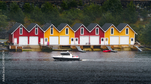 Scandinavian coloured houses in Norway