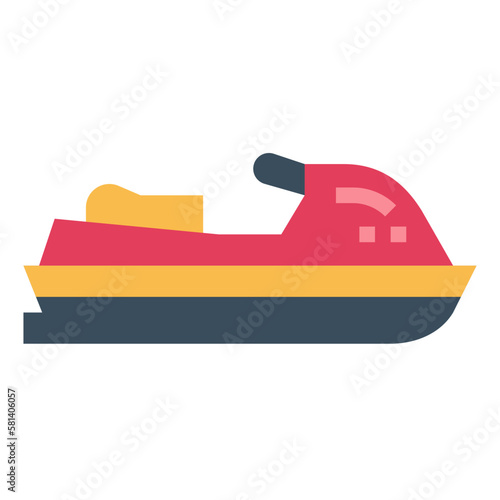 jetski flat icon style