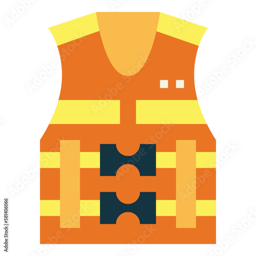 life vest flat icon style