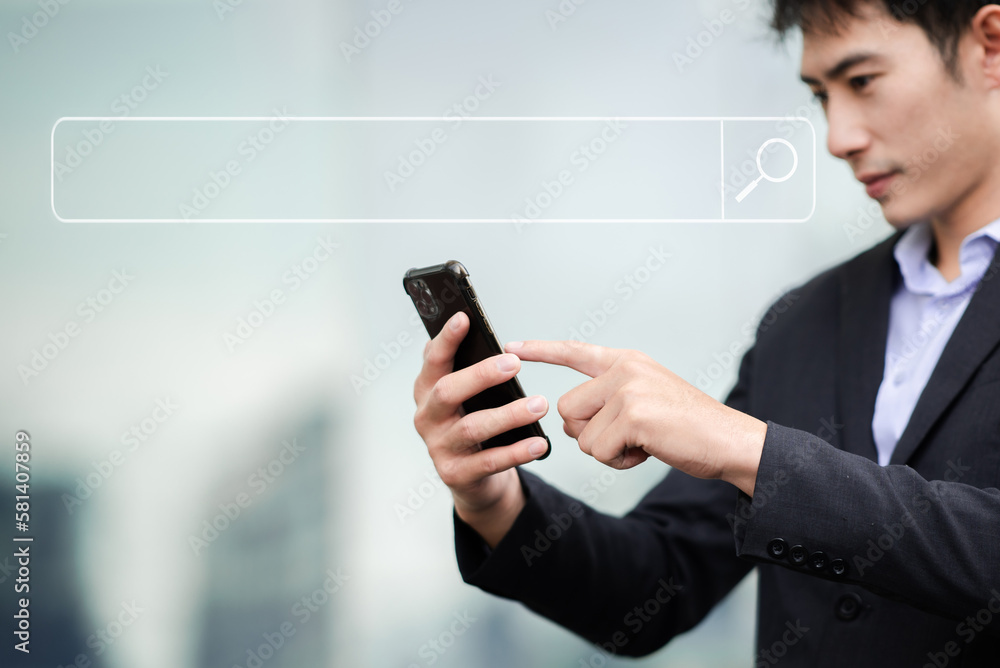 Searching Browsing Internet Data Information Networking Concept with blank search bar.. Searching Browsing Internet Data Information Networking Concept with blank search bar..