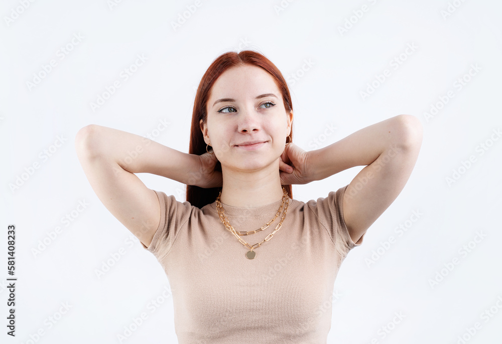 Women wearing jewelry pendant necklace with on close-up Women wearing jewelry pendant necklace with on close-up