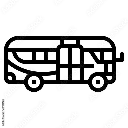 minibus line icon style