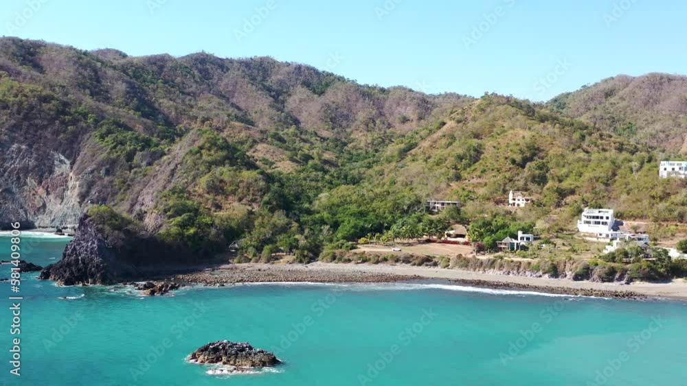Stunning drone view over a tropical beach of the pacific coast in Mexico Stunning drone view over a tropical beach of the pacific coast in Mexico