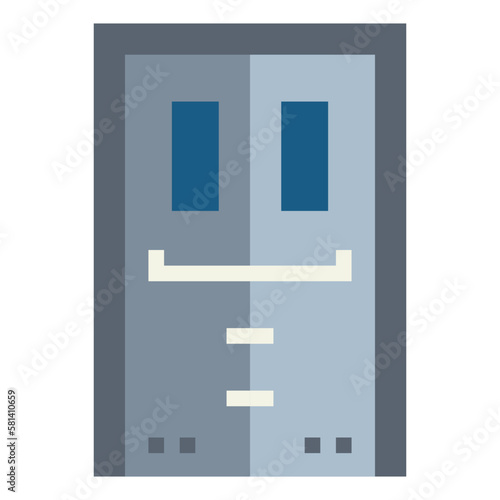 Door flat icon style