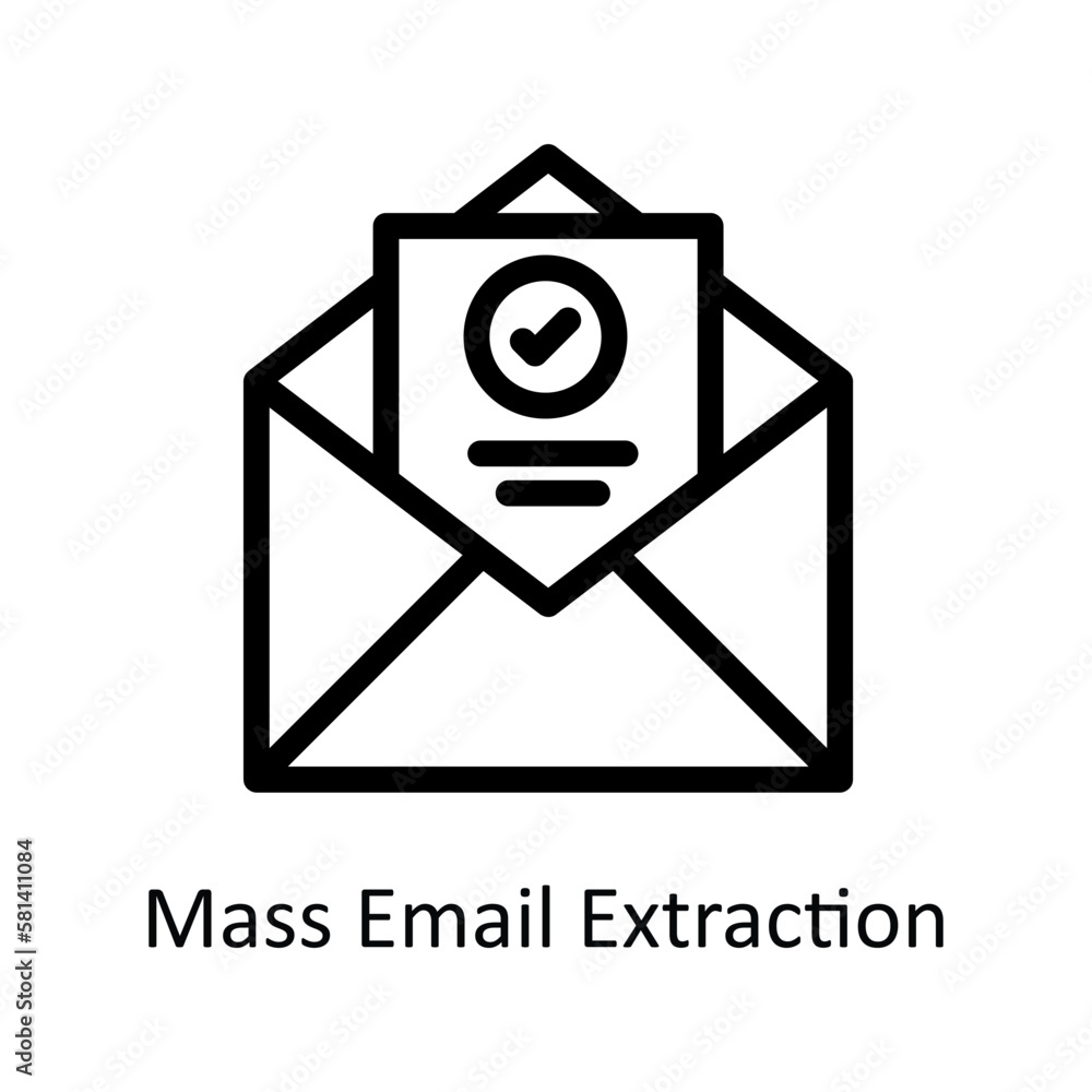 Mass Email Extraction Vector Outline Icons. Simple stock illustration stock Mass Email Extraction Vector Outline Icons. Simple stock illustration stock