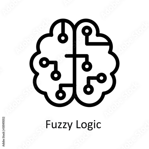 Fuzzy Logic  Vector   Outline Icons. Simple stock illustration stock