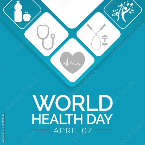World Health day is observed every year on April 7, to raise awareness about the overall health and well-being of people across the globe. Vector illustration