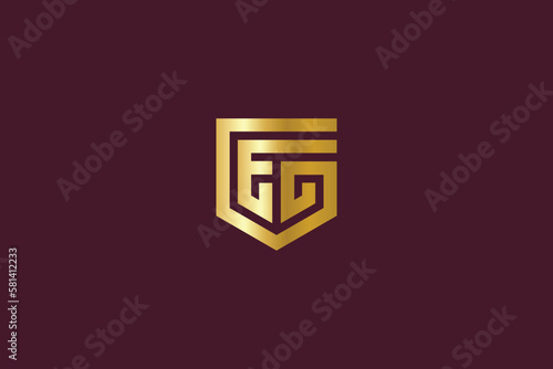 EG letter with golden typography brand logo design, eg icon design, eg golden logo design