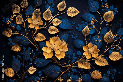Floral background of beautiful flowers. Natural pattern wallpaper  made with Generative AI