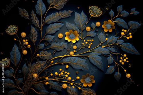 Floral background of beautiful flowers. Natural pattern wallpaper ,made with Generative AI