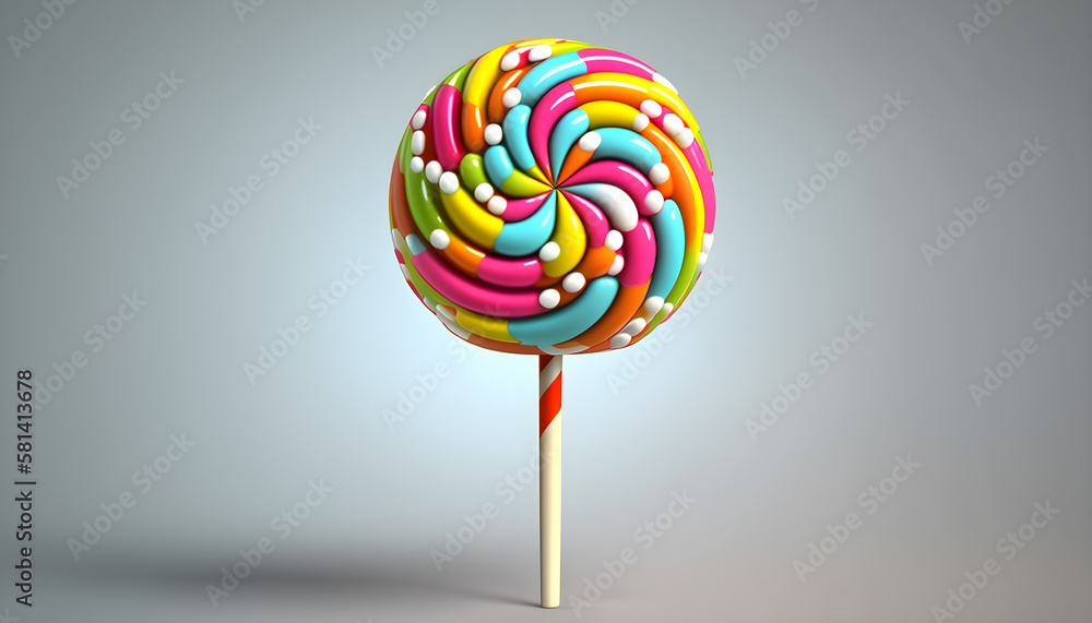 colorful lollipop isolated on white background-AI Generative colorful lollipop isolated on white background-AI Generative