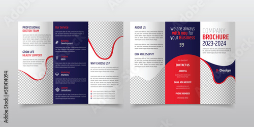  Abstract trifold brochure template for corporate business, Corporate company profile brochure 