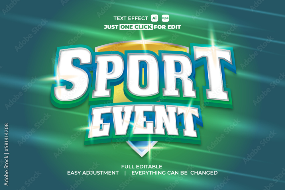 Naklejka premium Sport Event Vector Text Effect Editable