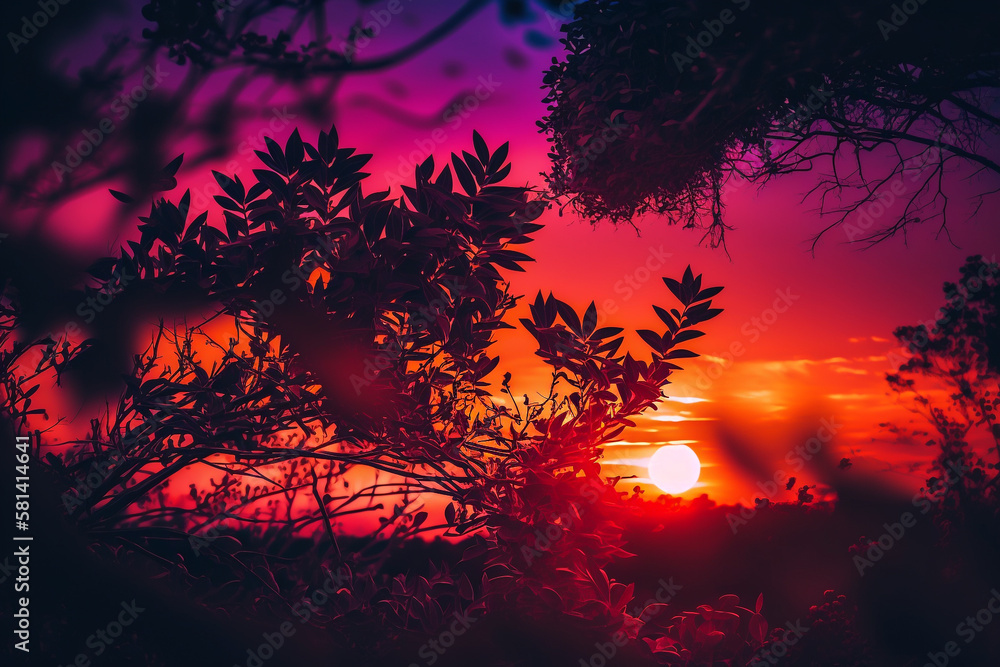 desert red crimson sunset, hot evening.landscape Generative AI desert red crimson sunset, hot evening.landscape Generative AI