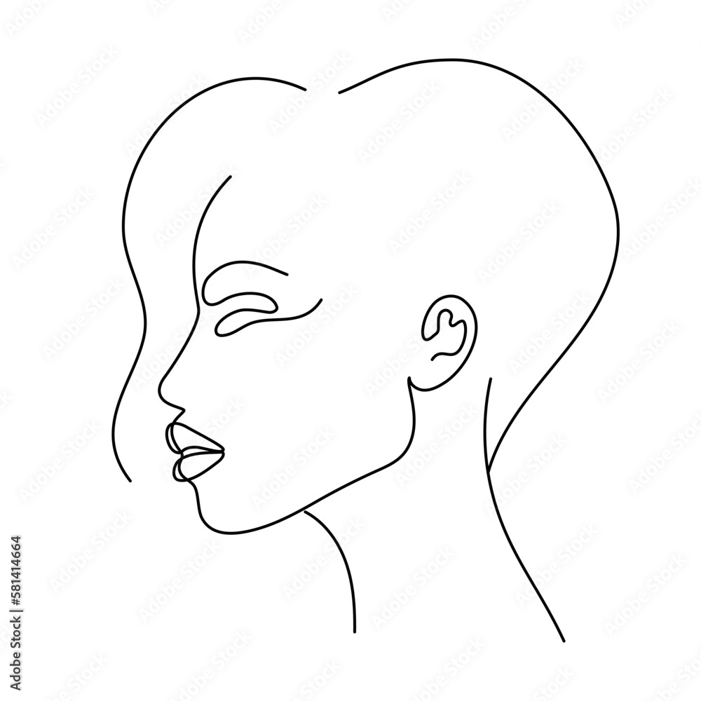 Modern line art abstract female vector portrait Modern line art abstract female vector portrait