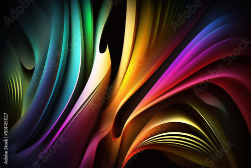 Iridescent holographic abstract rainbow pattern. AI generated. Abstract Multicolored Vibrant Fairy Tale Backdrop.