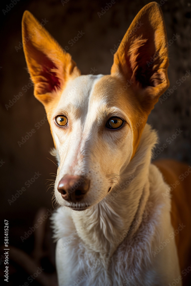 Close-up of podenco dog looking at the camera