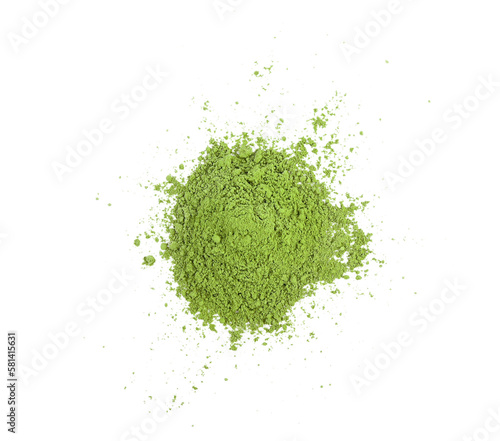 Green Tea powder  on  transparent  png