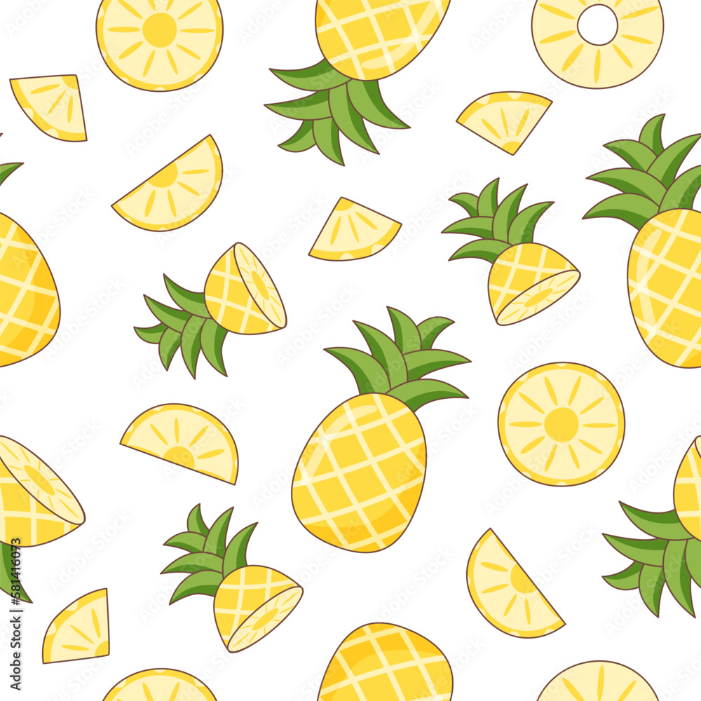 Summer food background with pineapple Summer food background with pineapple