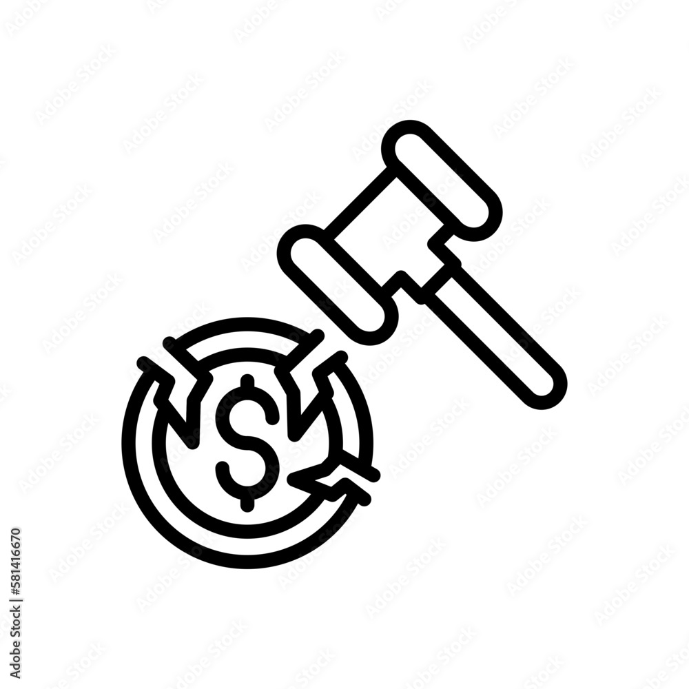 Bankruptcy icon in vector. illustration Bankruptcy icon in vector. illustration