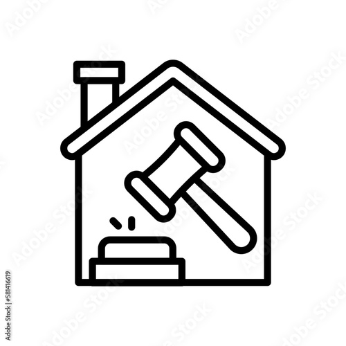 Real Estate Law icon in vector. illustration