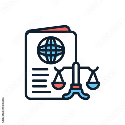 Immigration Law icon in vector. illustration