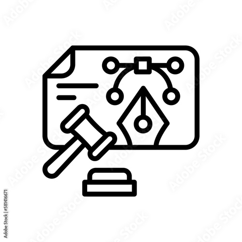 Intellectual Property Law icon in vector. illustration