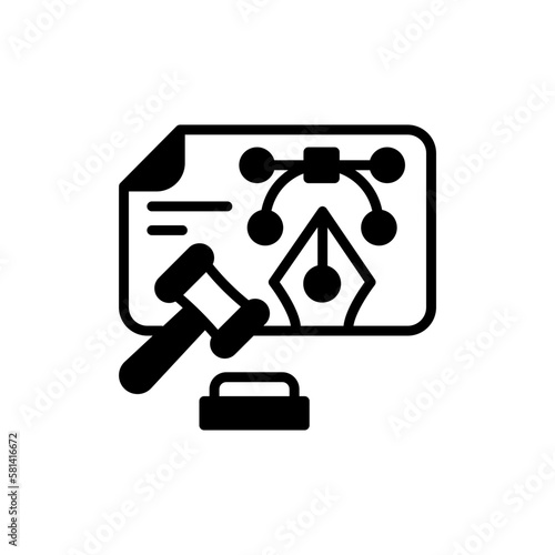 Intellectual Property Law icon in vector. illustration