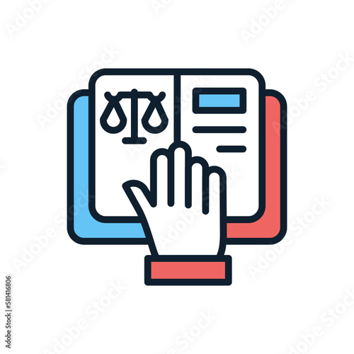 Oath icon in vector. illustration