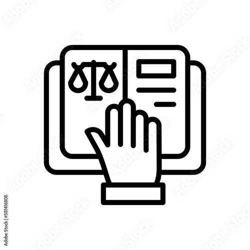 Oath icon in vector. illustration