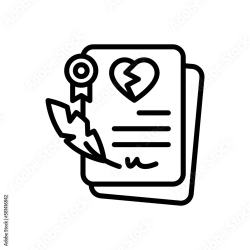 Divorce Document icon in vector. illustration
