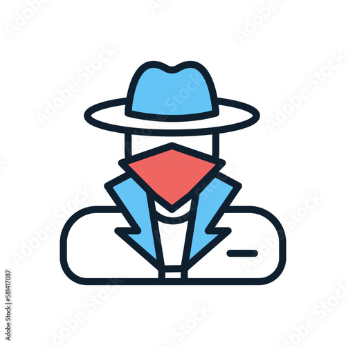 Bandit icon in vector. illustration