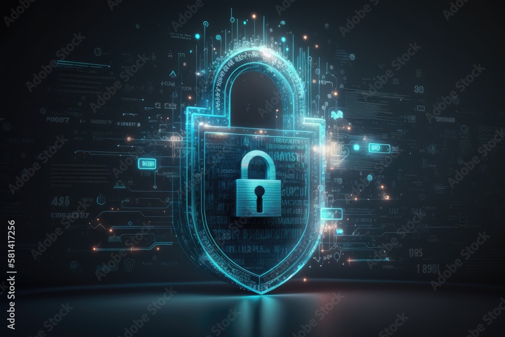 cybersecurity, data protection, and online access to private information concepts. Generative AI cybersecurity, data protection, and online access to private information concepts. Generative AI
