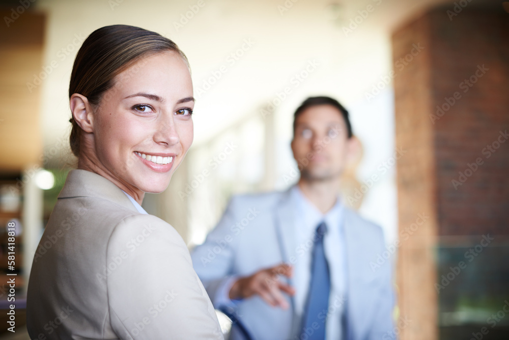 Shes got great plans for their business. Portrait of an attractive businesswoman in the office. Shes got great plans for their business. Portrait of an attractive businesswoman in the office.