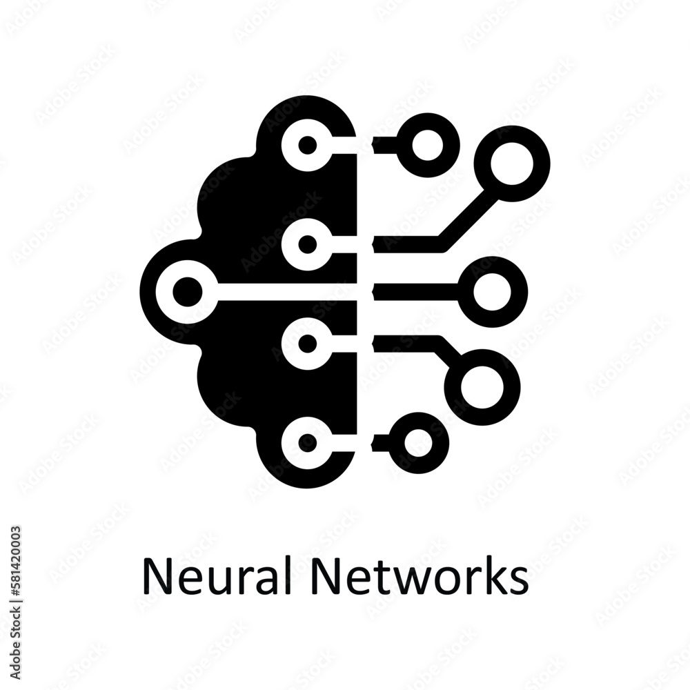 Fototapeta premium Neural Networks Vector solid Icons. Simple stock illustration stock