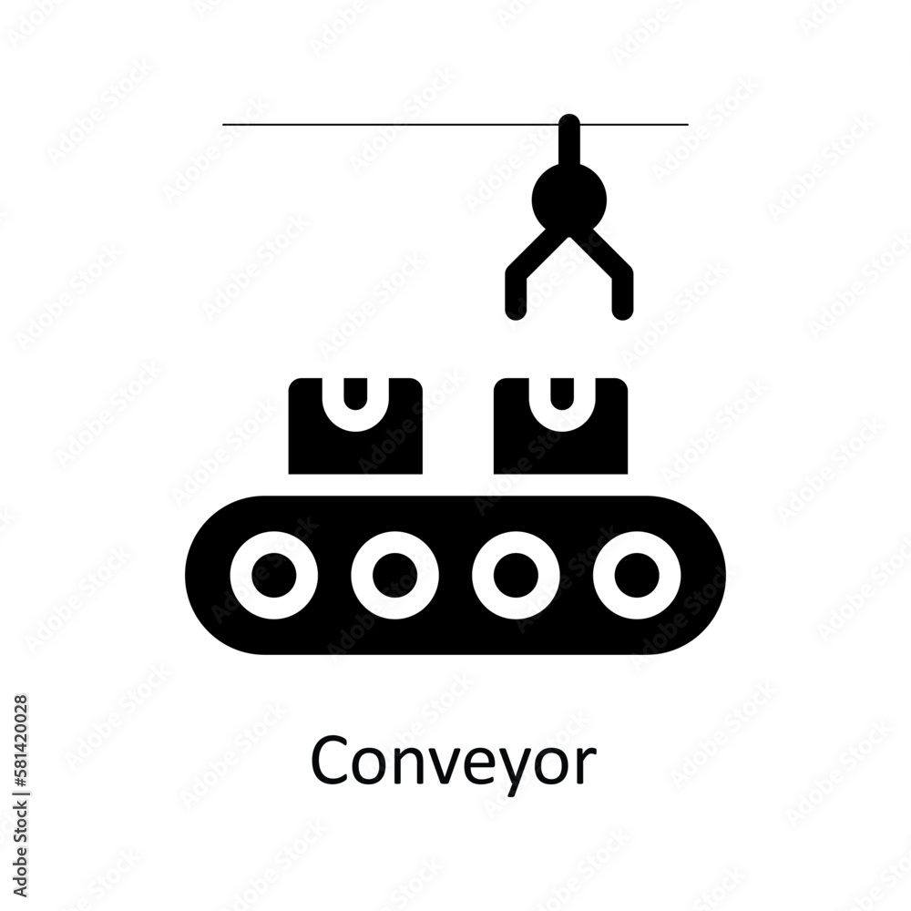 Conveyor Vector   solid Icons. Simple stock illustration stock