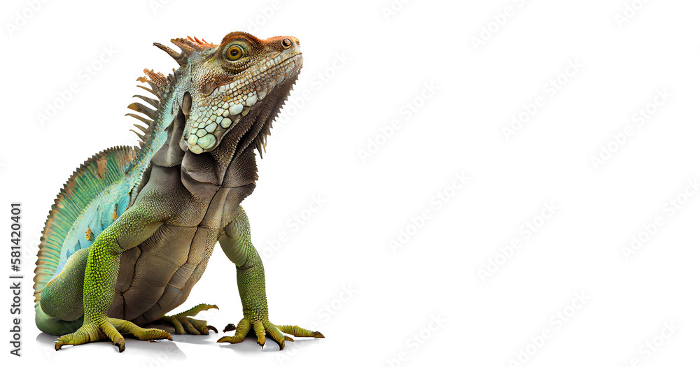 Fototapeta premium iguana isolated on white background