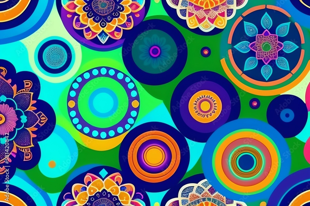 pattern with circles and ornament
