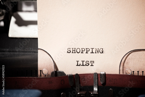 Shopping list text