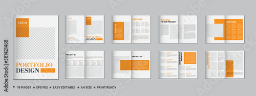 Portfolio magazine template design,  16 pages Fashion magazine and a4 architecture portfolio design