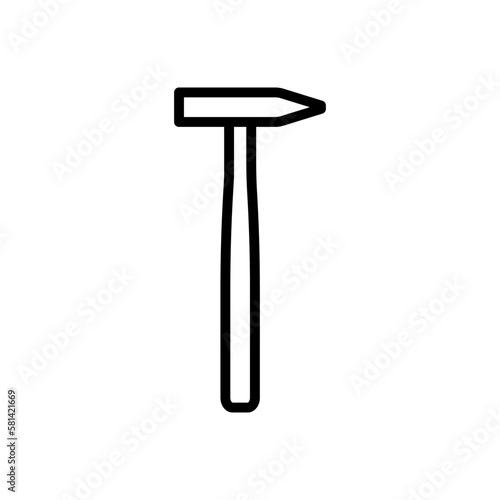 Hammer vector icon. Vector sign in simple style isolated on white background.