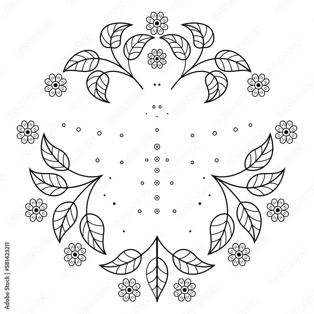 Hand drawn of leaf in zentangle style Hand drawn of leaf in zentangle style