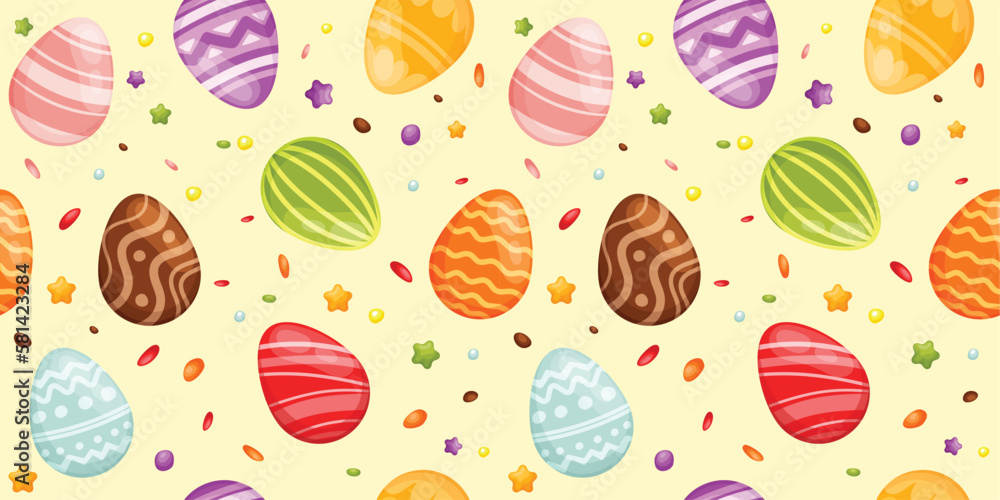 Easter eggs seamless print. Easter eggs seamless print.